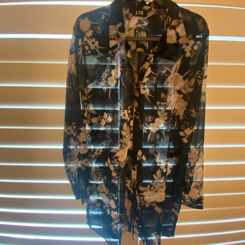 Long Tall Sally Black Floral Blouse